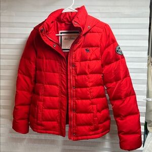 Abercrombie & Fitch Kids Bright Red Down Coat